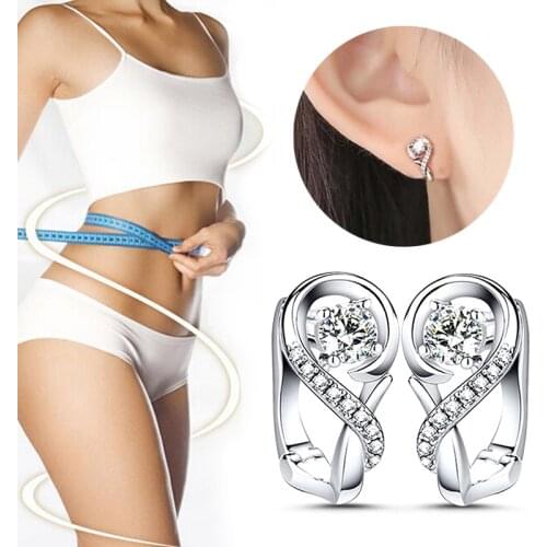 Fashion Magnetic Weight Loss Earrings 925 Sterling Silver Health Care Weight Loss Earrings Chakra Fat Burning Magnetic Jewelry