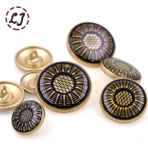 Fashion 15mm/18mm/20mm/25mm sewing metal button 10pcs/lot decorative buttons British style for overcoat garment accessories DIY
