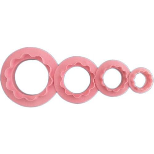 DIY Cake Double Sided Cutter Set Fondant Cutting Mold Fondant Round Wavy Edge Decorating Tools Pastry Kitchen Baking Mould