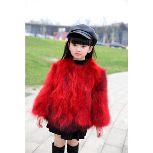 NEW Girls real genuine natural raccoon fur coat child fashion fur jacket kids fashion warm winter outwear custom adult size