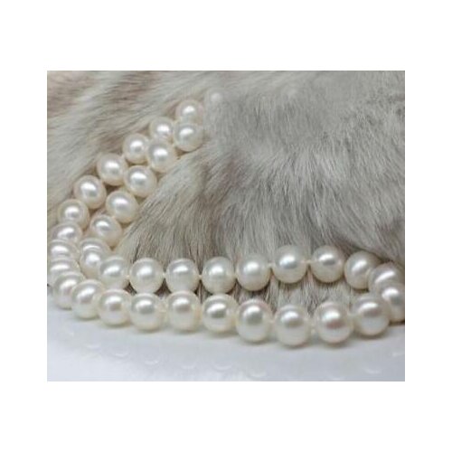 18" Natural 9-10 MM AAA +++ SOUTH SEA White Pearl Necklace
