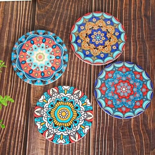Moroccan Style Ceramic Tile Cushion Holder Cup Insulated Desktop Ideas Kitchen Accessories Modern Home Decor