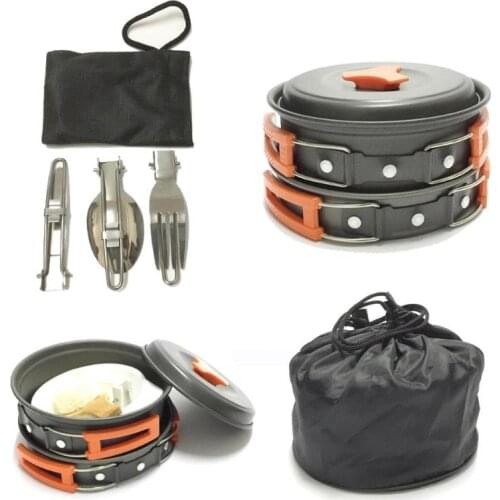 Camping Cookware Set Portable Non-stick Ultra-light Aluminum Alloy Utensils Outdoor Cooking Teapot Picnic Tableware Equipment