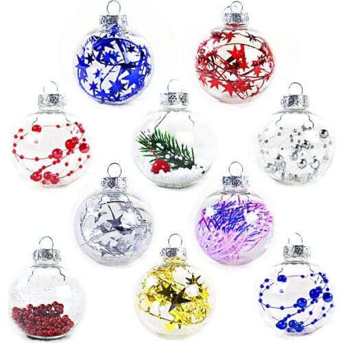 Transparent Ball Plastic Ball Christmas Ball Creative Hollow Ball Hanging Ball Christmas Tree Pendant Christmas Home Decorations