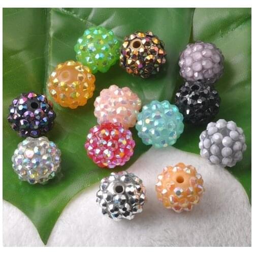 Loose bracelet+Freehrt4t.10*12 mm mix 20 Color Fashion DIY Resin crystal ball Beads fit OXE Basketball