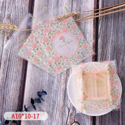 100pcs/lot Snowflake Crisp Packaging Self-adhesive Bag Rose Lace Circle Transparent Cellophane Cookies Candy Gift Bags 2020 New