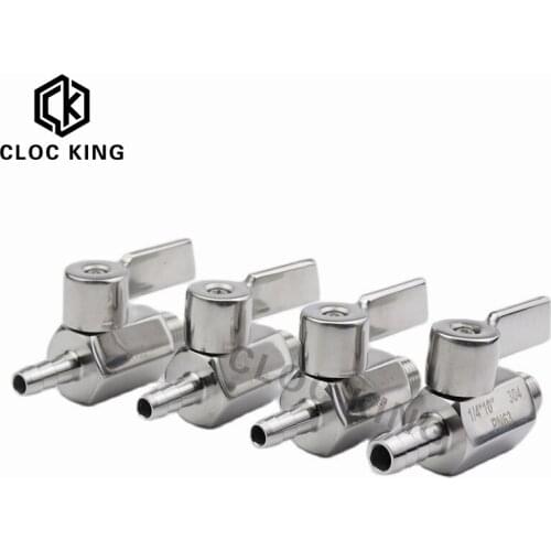 MINI Ball valve Stainless steel Handle DN6 DN8 DN10 DN15 to 7/8/10/12mm Pipe Pagoda adapter female male SS304 2 way ball valve