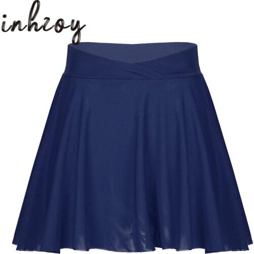 Adult Dancewear Training Stretchy Solid Color Mesh Tutu Skirt Women Girls Gymnastics Ballet Miniskirts Classical Dance Costume