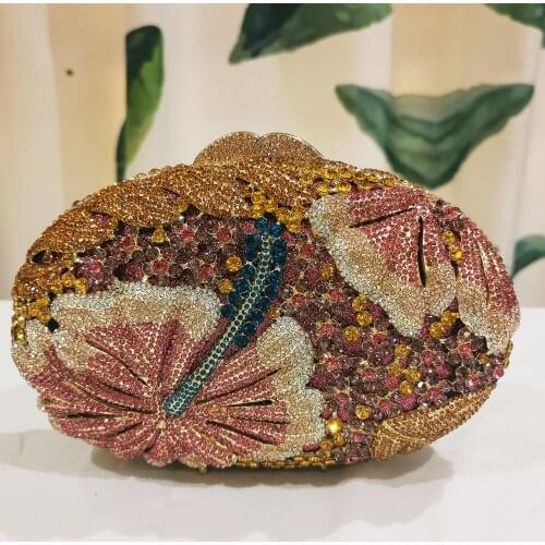 WHTUOHE Blue/Yellow Rhinestone Purse For Women Lady Diamond Clutches Best Designer Fashion Crystal Phone Shoulder Chain Handbags