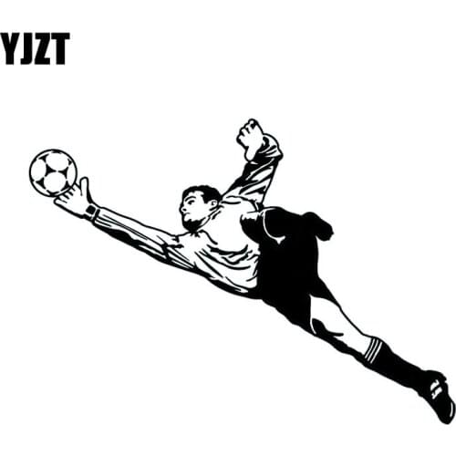 YJZT 16CM*11.5CM Goalkeeper Soccer Football Sport Car Sticker Funny Animal Decorative Window Vinyl Decals C31-0160