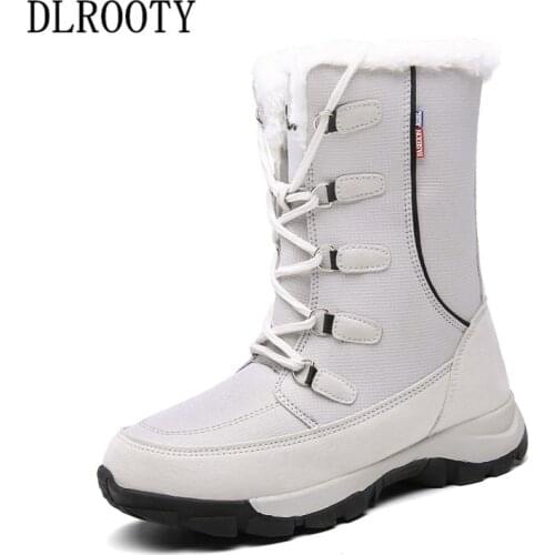 Women Snow Boots Ankle Winter Warm Waterproof Non-slip Outdoor Female Casual Shoes Flat Fashion Platform Plus Size 35-42