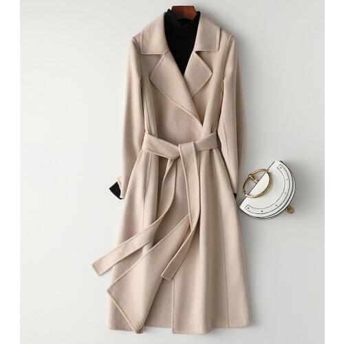 Woolen Coat 100% Wool Women 2020 Autumn Fashion Cashmere Women Plus Size Woolen jacket Long Coat Streetwear Outerwear Female