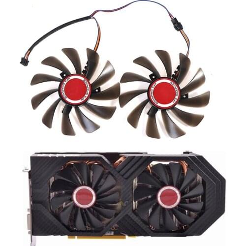 1Pair GPU Video Card Cooler fan For XFX RX 590/580 VGA Video Card Cooling