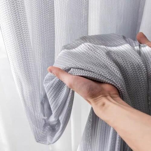 1pcs New Light and Delicate and Smooth White Screen Curtains Simple Living Room Bedroom Fishbone Window Screen Curtains F8351