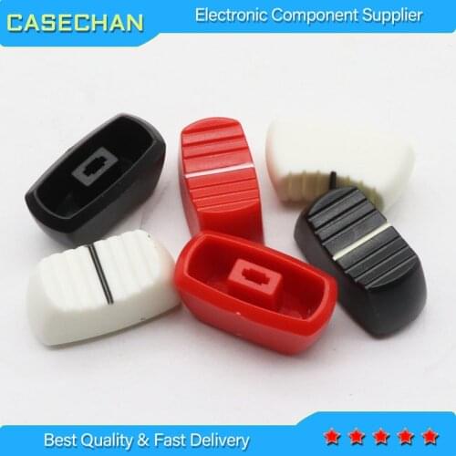 16pcs mixer Playing discs DJ potentiometer fader knob cap / audio volume switch adjustment fader cap / Red White Black cap
