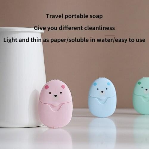 High Quality 50pcs Disposable Boxed Paper Soap Travel Camping Portable Hand Washing Box Scented Slice Sheets Mini Soap Paper