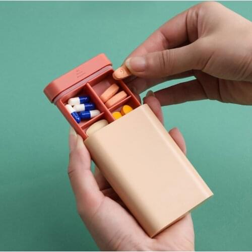 6 Slots Medicine Pill Box Travel Portable Pill Case Organizer Medicine Drug Tablet Dispenser Storage Box Sealed Pill Container