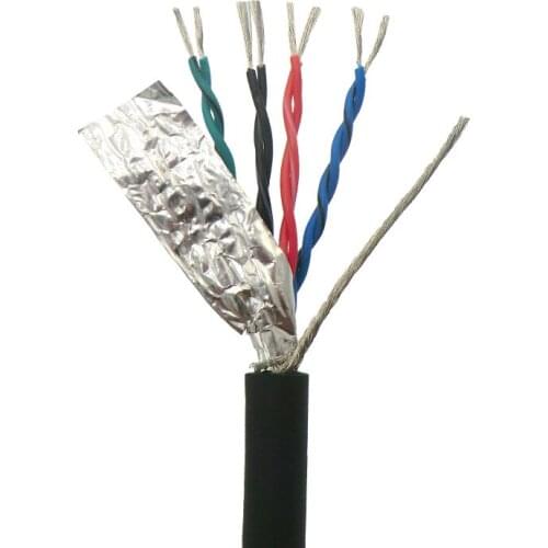 8 core Flexible Shielded Twisted Pair Cable 0.14, 0.2, 0.3mm² Encoder Cable 26，24，22awg Tinned copper 485 Signal Control Wire 5m