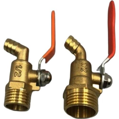 Boiler accessories ball valve High temperature hot water curved brass small ball valve 4 points 6 points thickened red handle