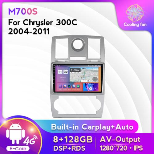 Android 11 4G LTE Car Multimedia GPS Radio Player For Chrysler Aspen 300C 2004 - 2008 - 2011 Built-in Carplay IPS DSP RDS