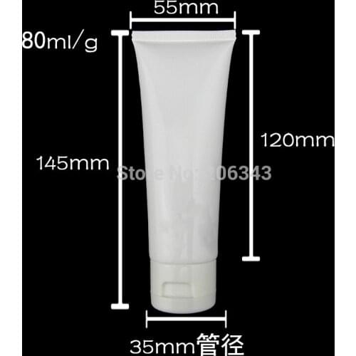 80ml white soft tube or mildy wash tube or butter or handcream tube with white flip lid