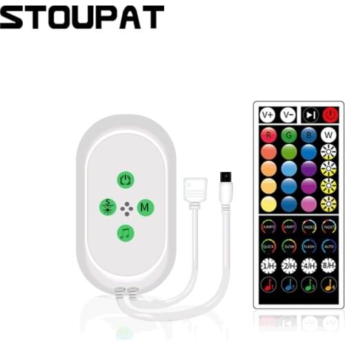 DC5-24V 40Keys Wireless RGB LED Strip Light Music Controller for 5050 Tape Lights Home Remote Dimmer Adjust Brightness IR