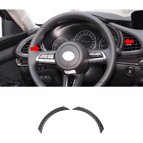 For Mazda 3 Axela 2019 2020 Accessories Car Dashboard Decorative strips Cover Trim Sticker Car styling Stainless steel