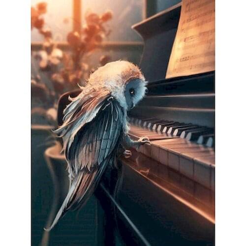 GATYZTORY Oil Painting By Numbers Parrot plays the piano Animals DIY 60x75cm Frameless Home Decor Digital Painting on canvas