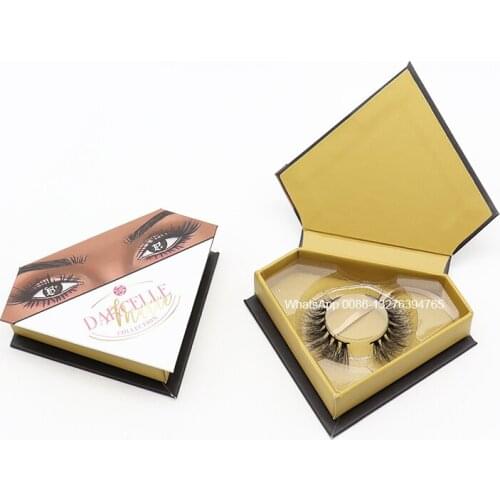 Custom Diamond Eyelash Case With Logo Wholesale Mink Eyelashes 3D Lashes Free Plastic Tray Girl Makeup Tools Lash Case Packaging