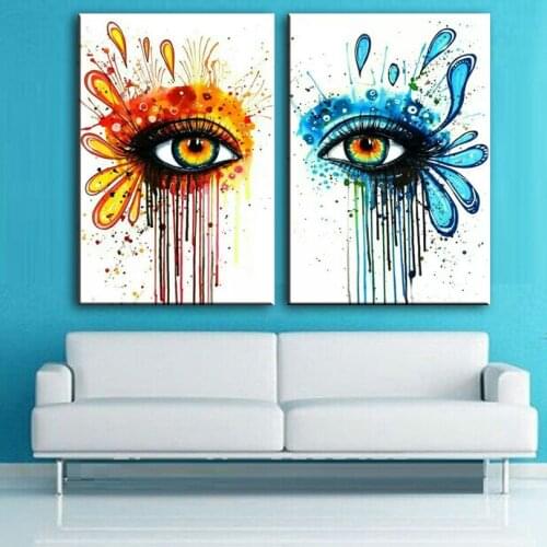 Oil painting hand-painted canvas Eyes close-up picture high quality Household adornment art Eyes abstract painting 168019