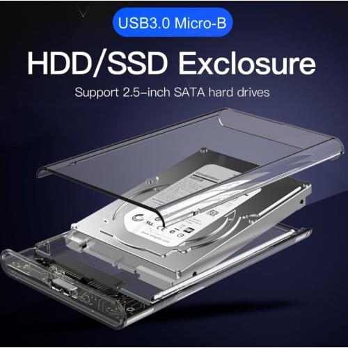 KingSpec 6Gbps SATA ssd enclosure USB 3.0 7mm 5Gbps SSD Hard Drive Box External 9.5mm Enclosure Case for 2.5 inch SATA SSD HDD