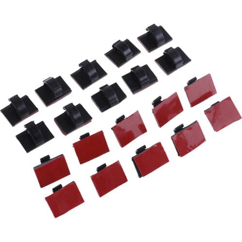 Adhesive Car Cable Clips Cable Winder Drop Wire Tie Fixer Holder Cord Organizer Management Desk Cable Tie Clamps 20pcs