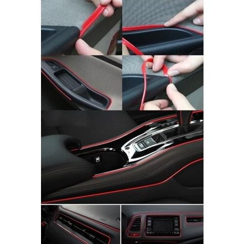 Red Trim Ribbed New Generation Car Rope Ribbon Herringbone Nickel Stylish Design, Bright Appearance