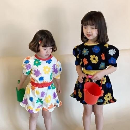 Hot Selling Girls Summer Clothes Set 2021 New Design Children Lovely Pure Cotton Two Piece Shorts Sets For Baby 2-6 Years Old