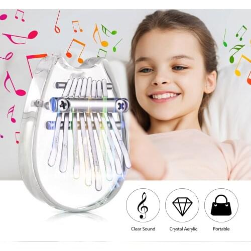 8 Key Mini Kalimba Colorful Clear Thumb Piano Acrylic Finger Keyboard Musical Instrument Gift For Beginner Travel Entertainment