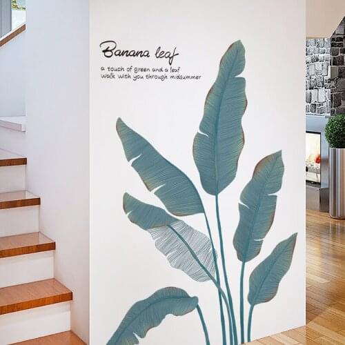 Banana Tree Leaves Wall Sticker DIY Plant Leaves Wall Decor Decals for Living Room Bedroom Kitchen Home Decoration Accessories