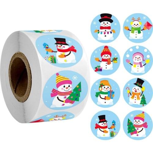 50-500pcs 2.5cm Christmas Cartoon Sticker Kids Christmas New Year Gift Packing Sealing Sticker Party Adhesive Lable