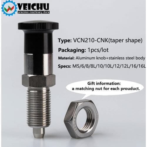 Stainless Steel Alumunum Knob Spring Plungers With Nut Self-Locking Indexing Plungers For Precision Machine Positioning&Locking