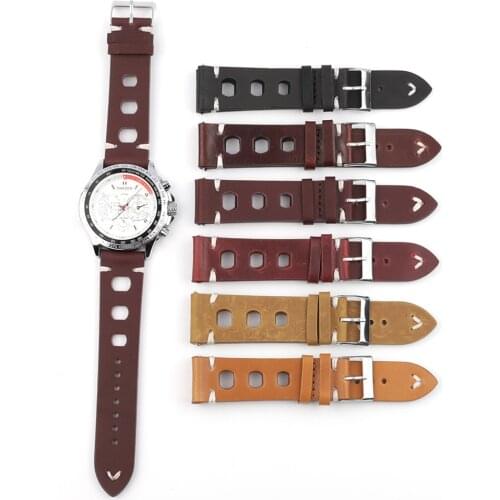 Genuine Leather Strap Watchband Mens Women Watch Belts Band Black Brown Replacement 18 20 22 24 mm Watches Accessories KZ3H06