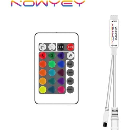 RGB Controller DC5-12V LED Strip Light Controller Switch IR 24Key Remote for SMD5050 2835 RGB LED Strip Light