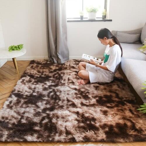 Nordic ins variegated tie-dyed gradient carpet bedroom bedside rug living room coffee table tatami rug kid crawling carpet
