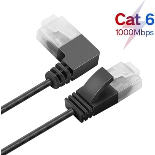 Ultra Slim Cat6 Ethernet Cable RJ45 Lan Cable UTP Network Cable for Cat6 Compatible Patch Cord Modem Router Cable Right angle