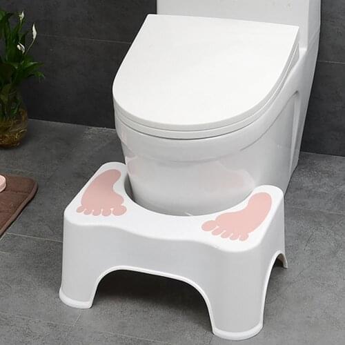 Practical Toilet Step Stool Anti-slid Plastic Protective Good Bearing Capacity Toilet Squat Stool for Home