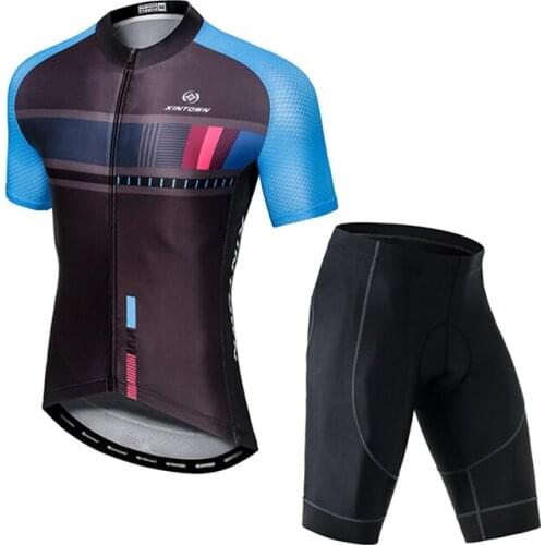 Unique simple printing cycling shorts sleeve wear fashion compression E-bike set high quality men bike clothes