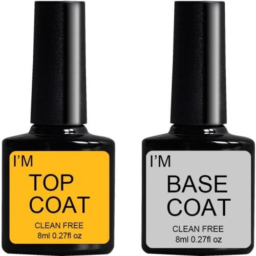 The 2-pack set contains 1 removable base gel and a gold seal matte top coat base gel plastic bottle 8ML