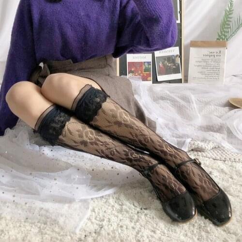 High Elastic Colored Stockings Sexy Lace Ladies Womens Stockings Nightclubs Pantyhose Elastic Long Knee Socks 3pairs/lot