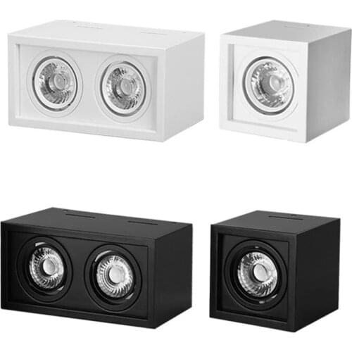 1PCS high-quality black and white surface mounted non-perforated LED COB dimmable downlight 10W15W 20W 30W ceiling spotlight