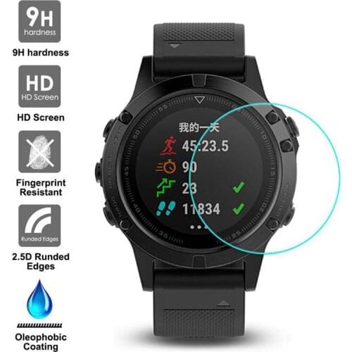 2 Pcs Tempered Glass Watch Screen Protector 9H Real Full Coverage Film for Garmin Fenix 5X 5 5S plus 6X 6 6S pro 3 Tempered film