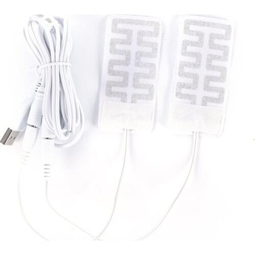 5*9CM 1 Pair 3.7V-5V USB Heated Gloves Pad Luva Calefaccion Guantes Electric USB Gloves Heater Heated Gloves Carbon Fiber Cloth