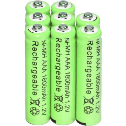 8x AAA NI-MH 1800mAh 1.2V Bulk Nickel Rechargeable battery batteries Green